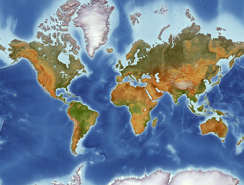 World Map Mercator Projection