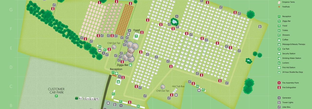 Site maps for Glastonbury luxury glamping - Lovell Johns